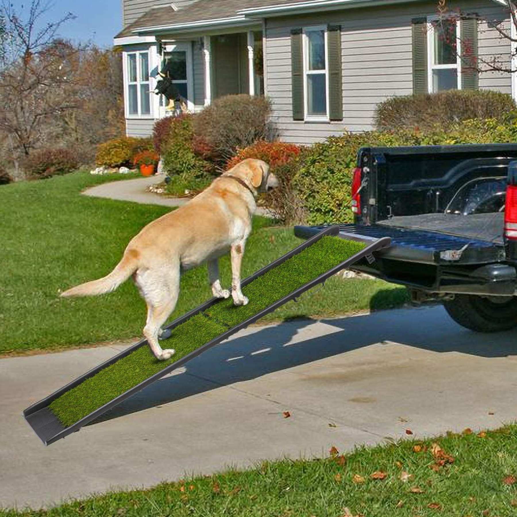 PETGARD Atlanta Deluxe Hunderampe Einstiegshilfe Hundetreppe Schwarz 155 x 40 x 14 cm Kunststoff