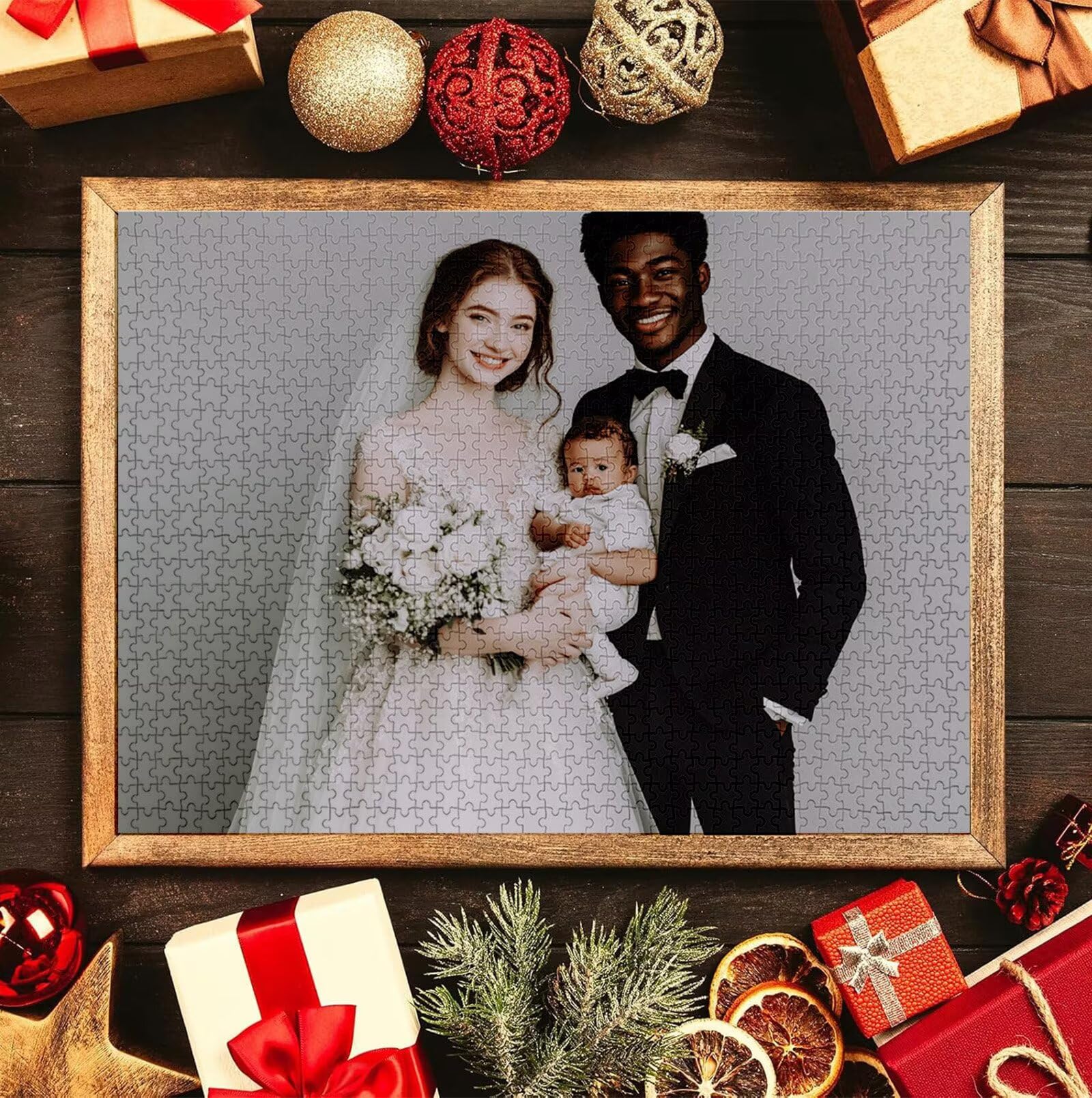Puzzle Personalizado con Foto, Personalizada Rompecabezas Personalizado Diseña tu Logo Foto o Texto, Personalizado Navidad Halloween San Valentín Parejas Niños Familia Amigos h-4293