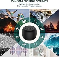 Vista 33 de Babelio Máquina de sonido de ruido blanco para adultos, niños y bebés, mini, 15 sonidos sin bucle, temporizador, función de memoria, fácil