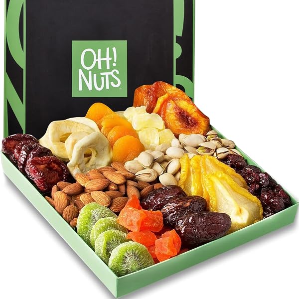 Oh! Nuts Dried Fruits and Nuts Gift Basket - Gourmet Gift Baskets - Healthy Assorted Nuts and Dried Fruit Gift Box - Cra