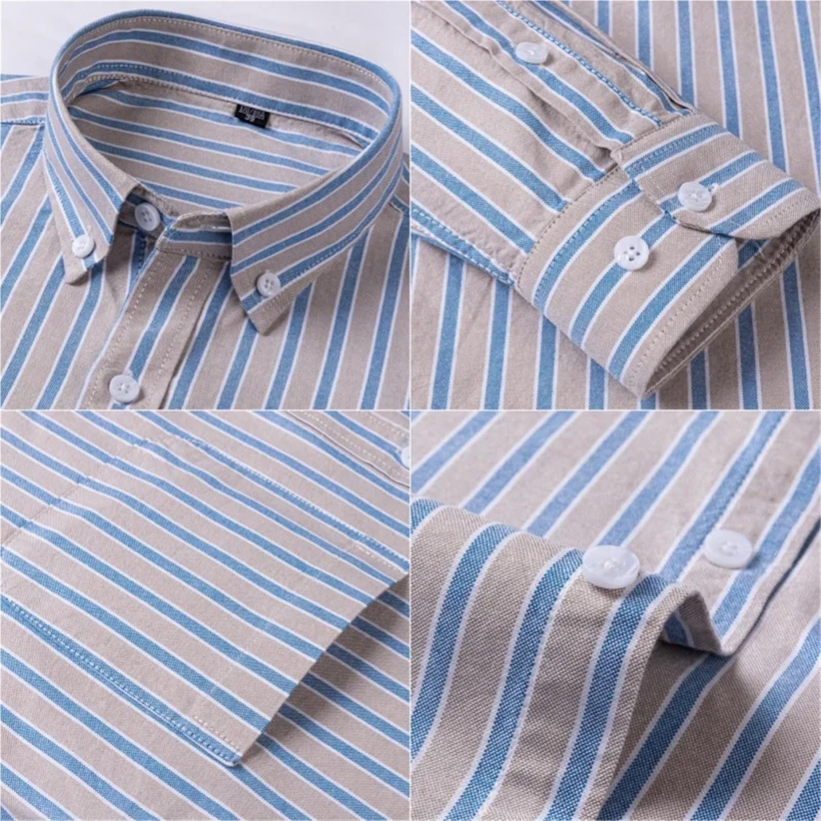 Chemise Carreaux Homme Cotton Men Long Sleeve Shirt for Oxford Plaid Striped Work Casual Shirts Male Regular-Fit Social S-6XL(Color 10,41)