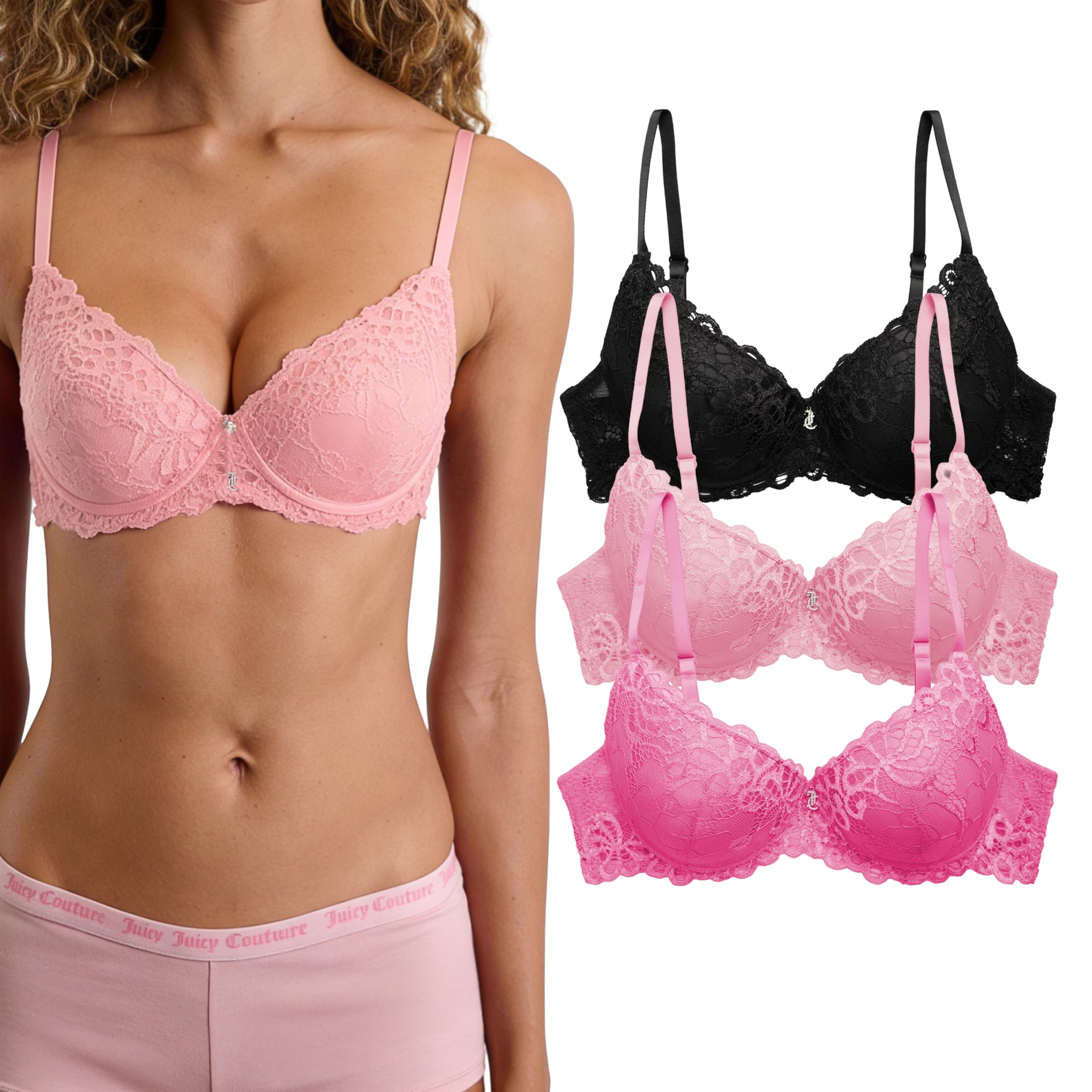 Juicy Couture 3er-Set sexy Spitzen-BHS für Damen