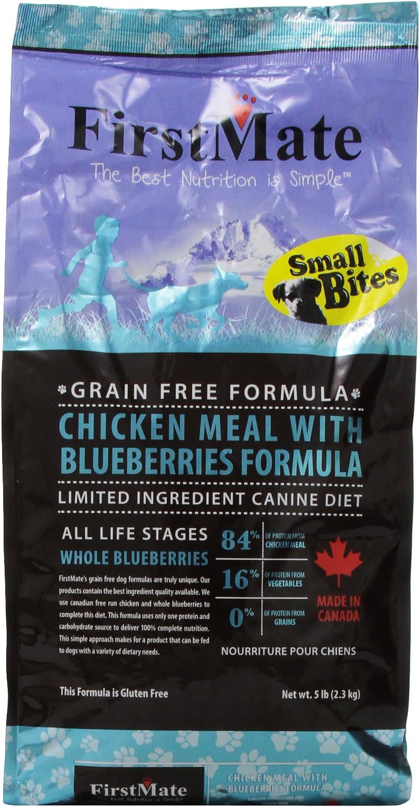 Pet Foods Chicken With Blueberries Small Bites, 5 Pounds, Grain-Free Dry Dog Food