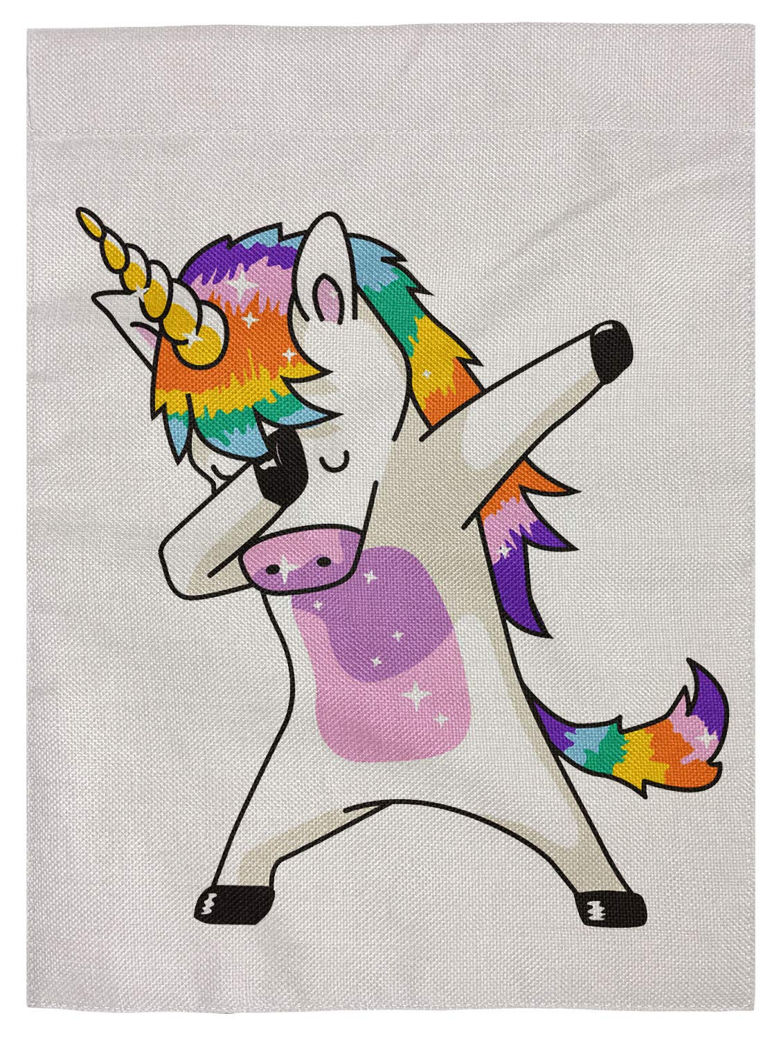 Unicorn Cute Dabbing Funny Dab Dance Garden Flag Home Decorative Outdoor Double Sided Yard Flag 12.5"x18"