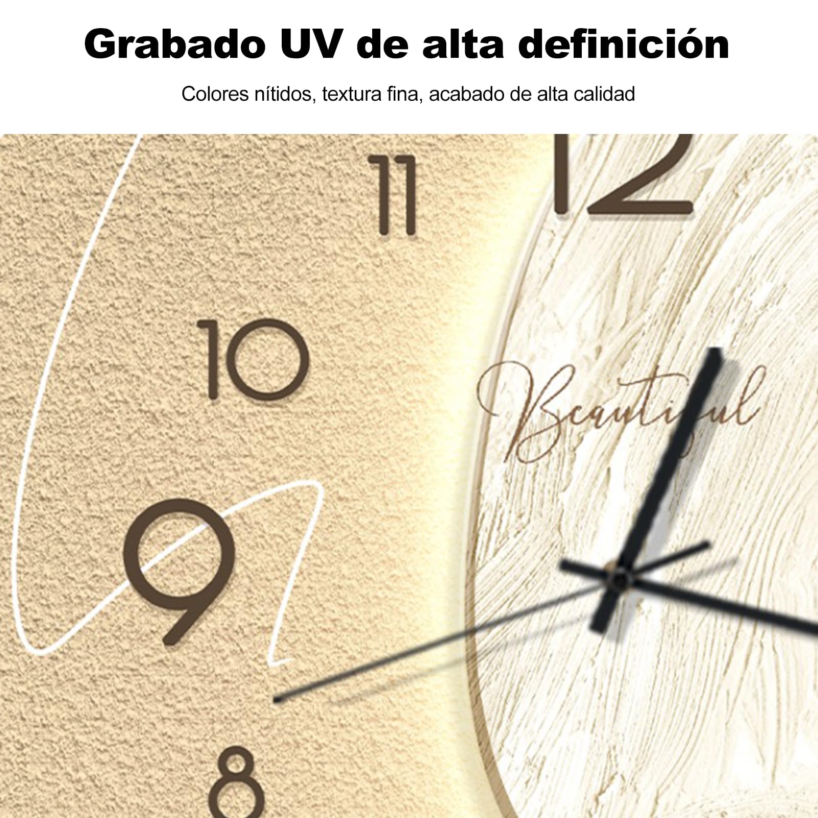 Ergocar Reloj De Pared, Silencioso Creativo, Moderno Porcelana Cristalina Estilo Nórdico, Decoración Batería para Escuela, Sala Estar, Cocina, Oficina