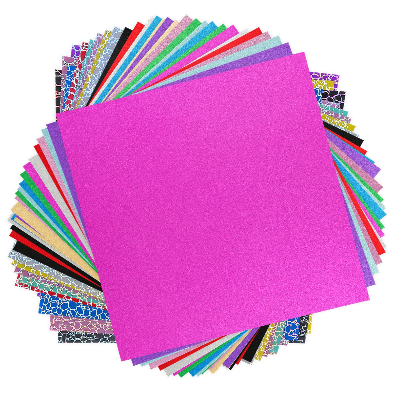 Permanent Adhesive Vinyl for Cricut (30pack, 12"x12") - Lya Vinyl Mixed Series of Adhesive Vinyl Sheets for Cricut, Other Cutters - Vinyl for Home Decorative and DIY Crafts