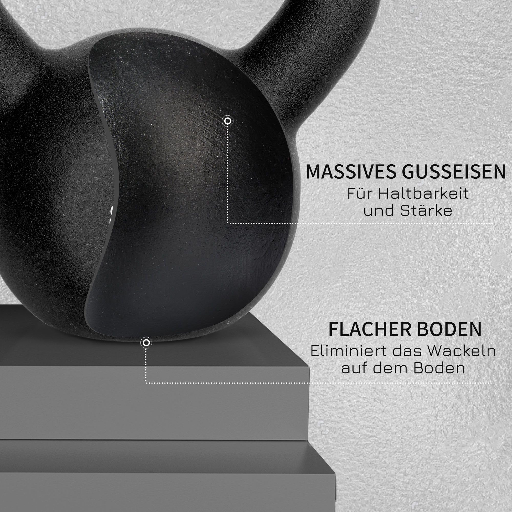 HOMCOM 12 kg kettlebell żeliwny kettlebell z powłoką neoprenową Przyjazna dla podłogi huśtawka z hantlami do podnoszenia ciężarów, kondycjonowania, treningu siłowego i rdzenia czarna