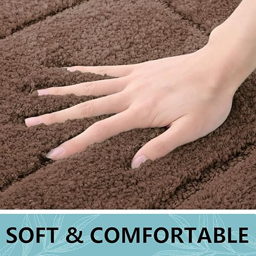 Miniatura 2 de Buganda Tapetes de baño, de 24 x 16 pulgadas, de microfibra suave y absorbente, antideslizantes, peludos, lavables a máquina, para el suelo del