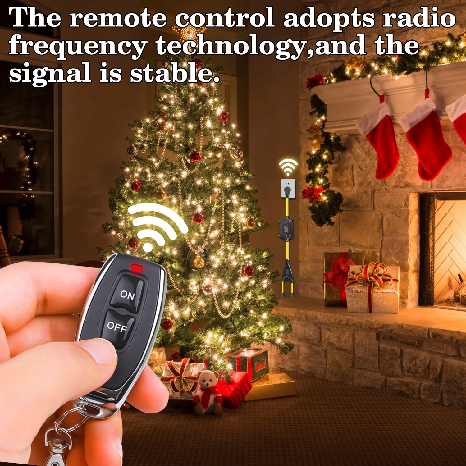 AC110V Outdoor Wireless Remote Control Power Switch AC110V 120V 250V 20A Heavy Duty Weatherproof Smart Outlet Plug with — view 3