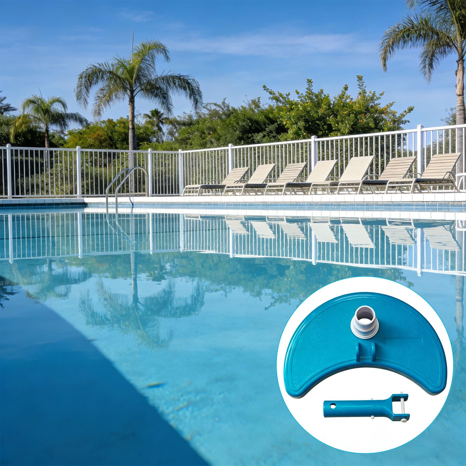 Cabezal de aspiradora para piscina con maniobrabilidad y cepillos de fregado para un mantenimiento completo, limpiador de mangueras giratorias