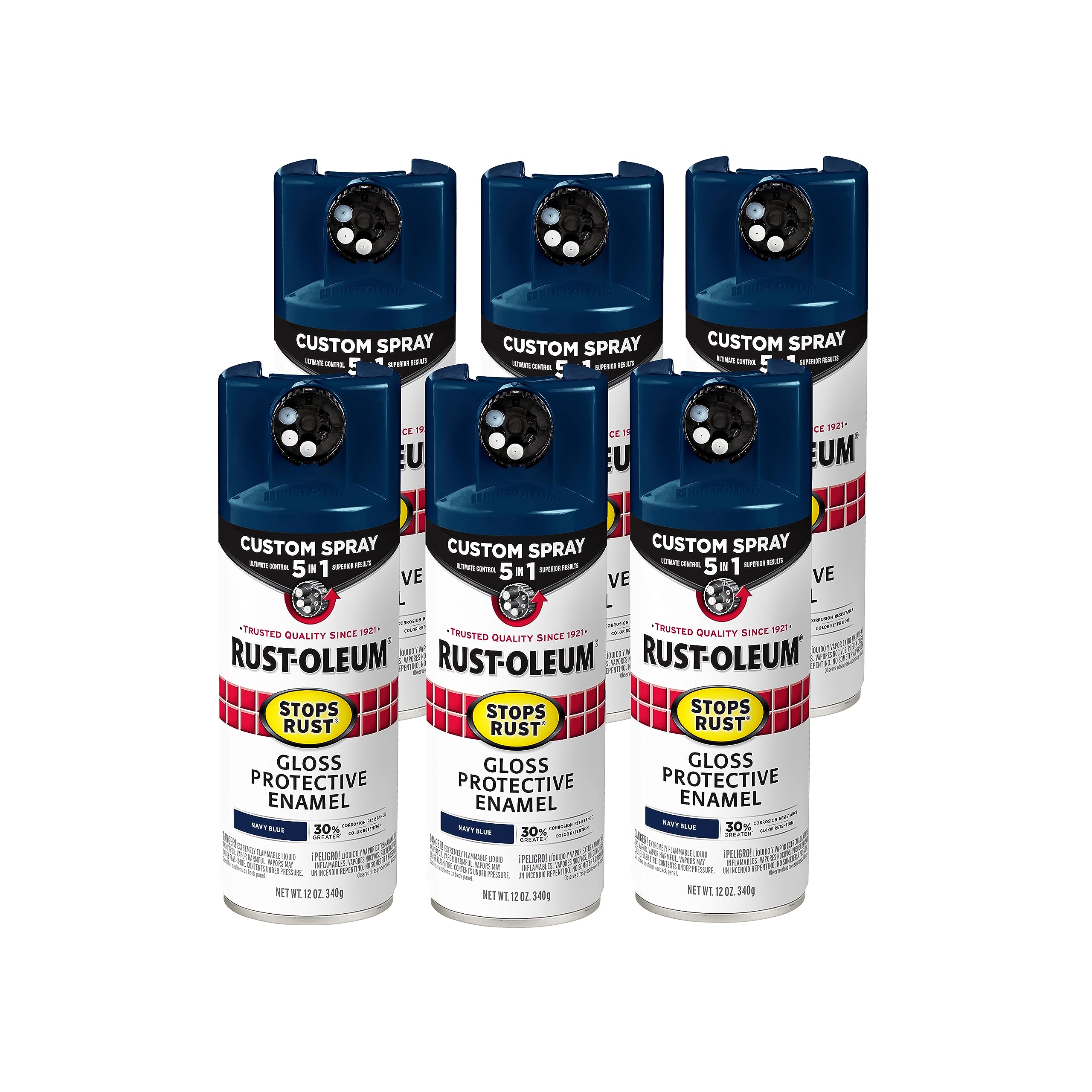 Rust-Oleum Stops Rust Custom 5-in-1 Spray Paint, Gloss Navy Blue