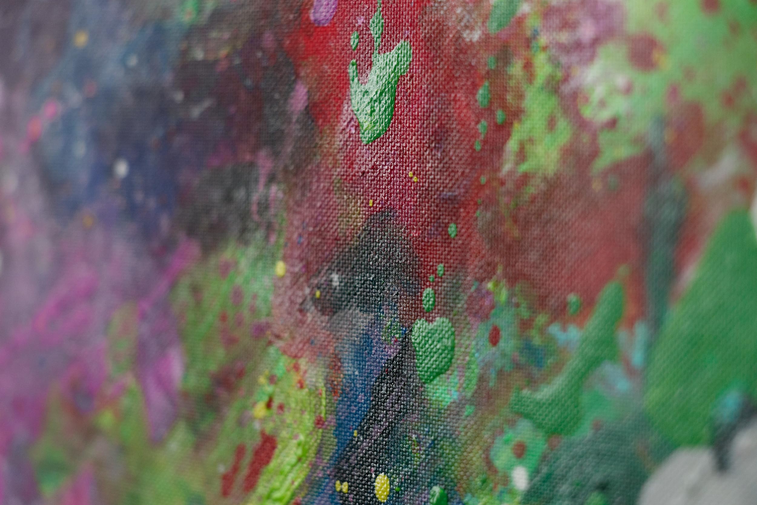 Abstrakt Design Acryl Gemälde auf Leinwand bunter Wald handgemalt Wandbilder 140x70 cm