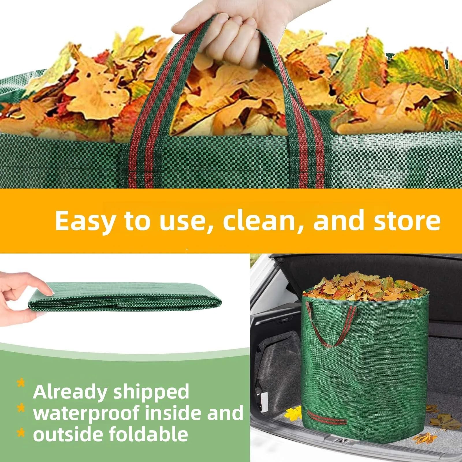 Bolsa de desechos de jardín Bolsa plegable hojas jardín