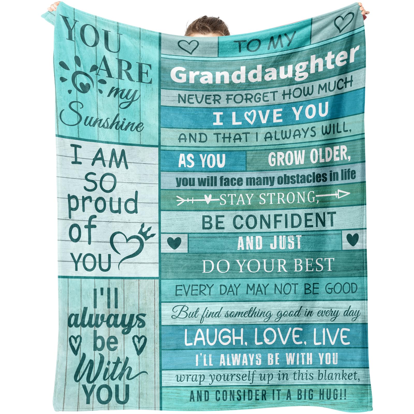 Dozon Granddaughter Gifts from Grandparents, Granddaughter Blanket, Granddaughters Birthday Gifts, Presents for Graduation, Valentines, Wedding, Mothers Day Blankets Throws 150x130cm โ image 1