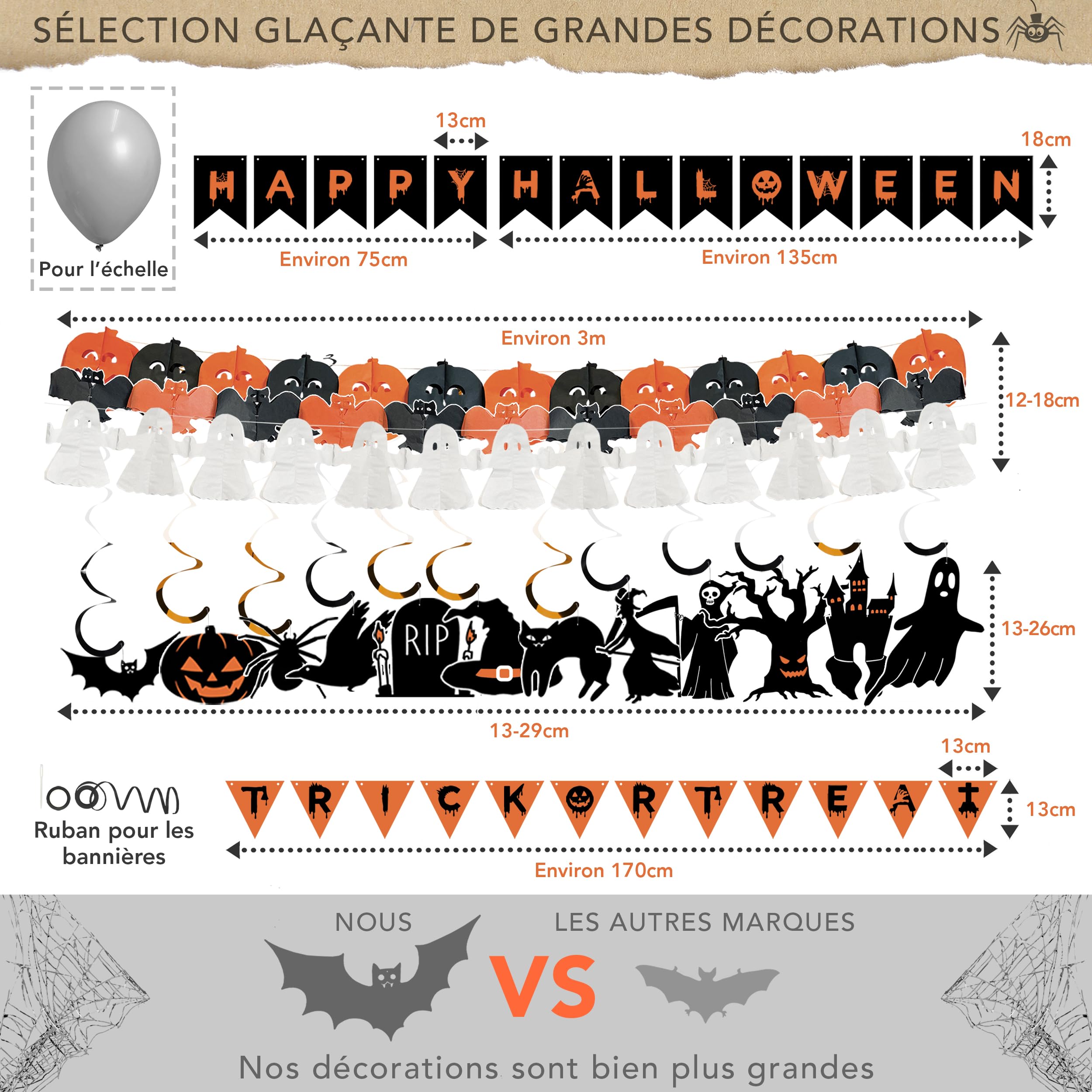 Lot 50 Autocollants Halloween Réutilisables – Citrouille, Chauve-souris, Fantôme, Chat, Château