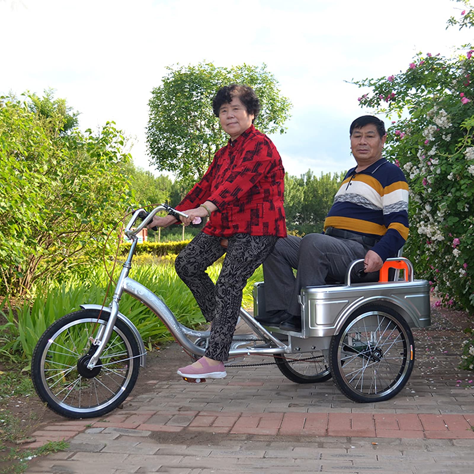 Three Wheel Cruiser Bike 20 Inch Adult Tricycle With Shopping Basket