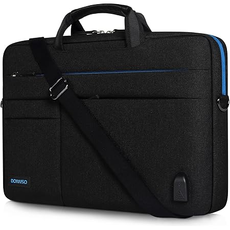 DOMISO Professionele laptoptas 14 inch - Ultra Slim notebookhoes met handvat, waterdicht voor MacBook Pro 14 2024, Dell XPS, HP Spectre, zwart