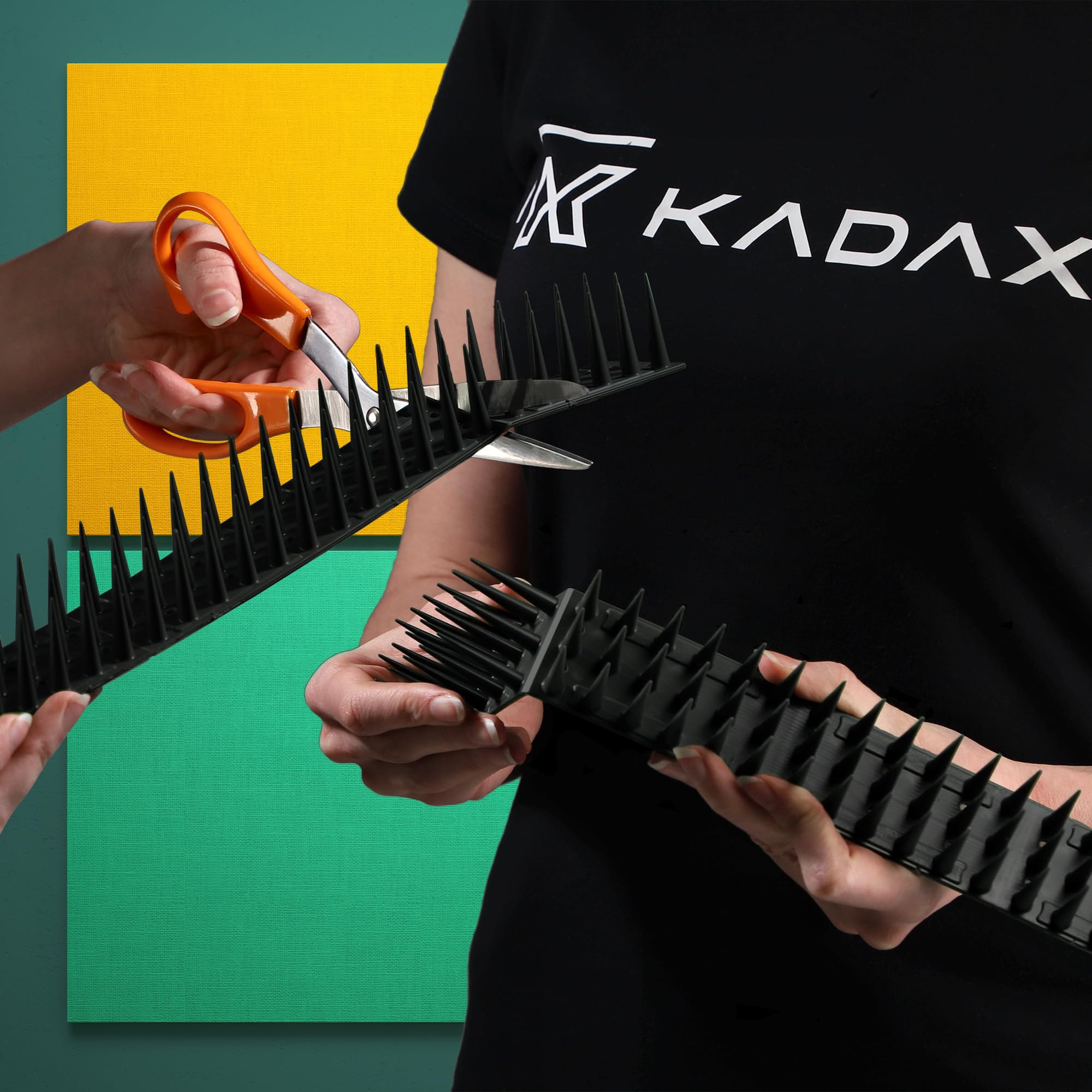 KADAX Set di 48 Dissuasori per Piccioni in Plastica, Dissuasore per Uccelli da Balcone, Scaccia Piccioni, Spuntoni per Corvi, Disabituante Anti Piccioni (48, Nero)