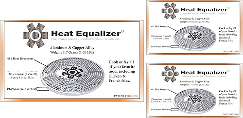 Miniatura 3 de Juego de 3 difusores de calor para estufas de gas de 6 a 8 a 9.25 pulgadas de grado comercial de alto pulido – Placa caliente de aluminio y aleación