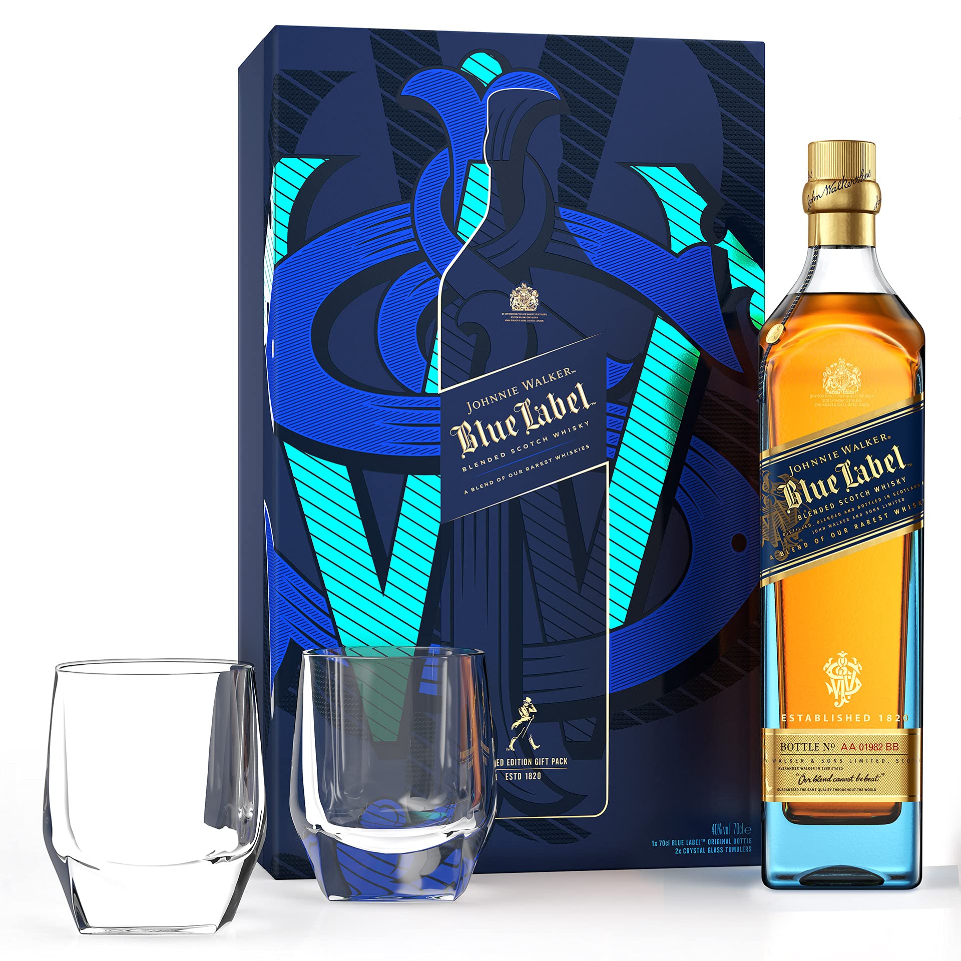 Walker Johnnie for price local Best 750ml Label Blue Walker 【グラス付】Johnnie Blue Scotch Blended Label ウイスキー