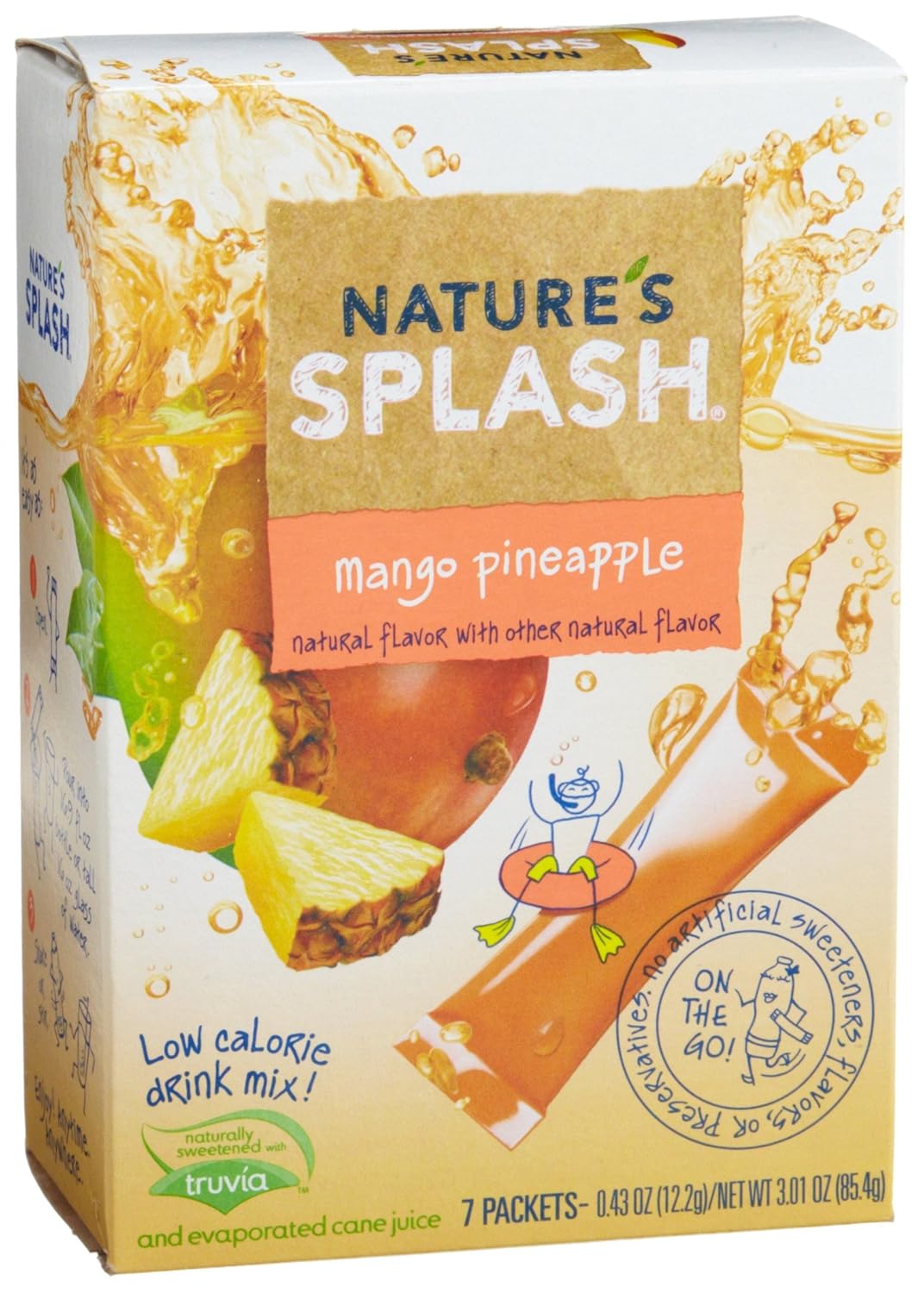 Nature's Splash Mango Pineapple Drink Mix, 7Count Sticks