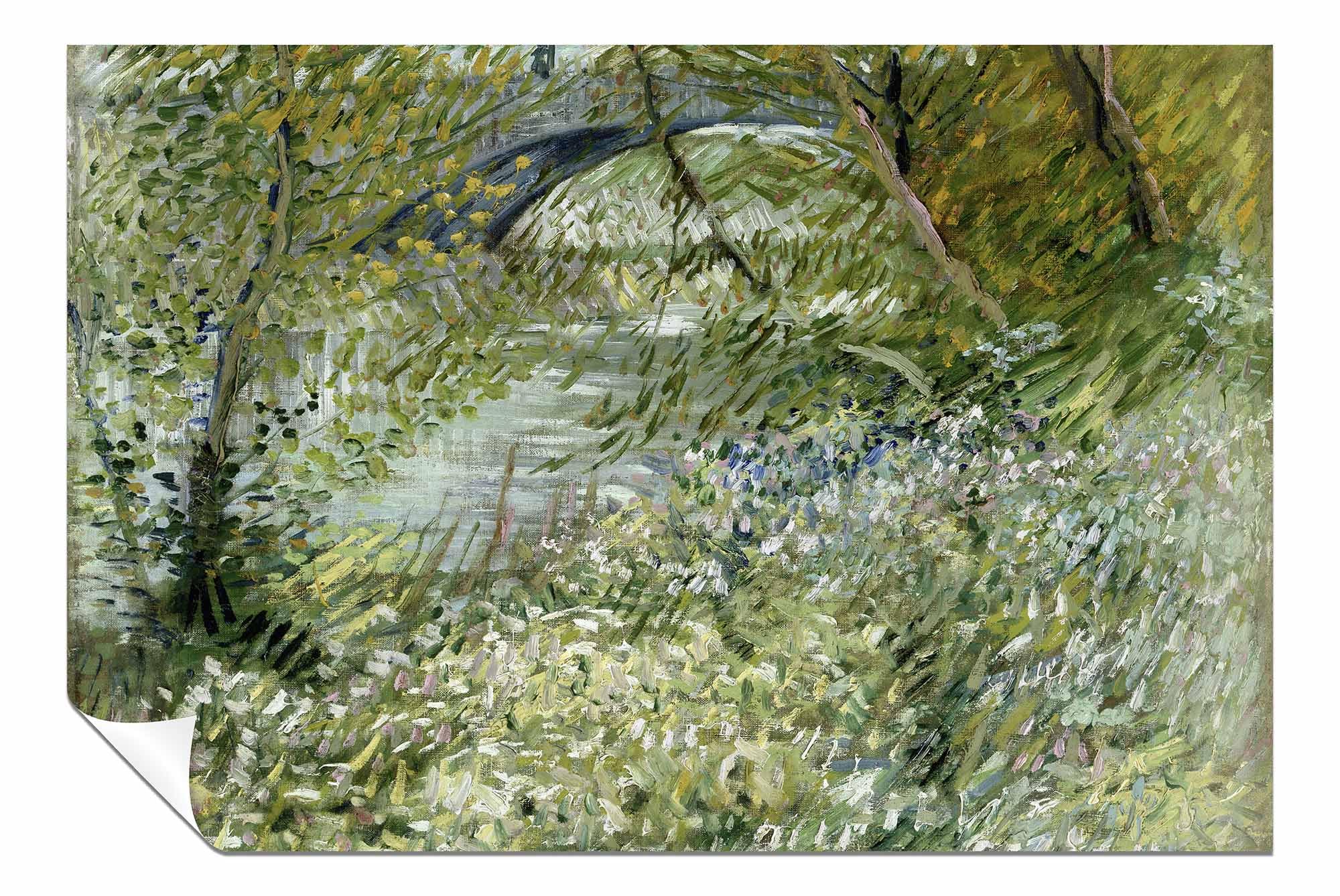 Van Gogh's River Bank In Springtime 1887 Unframed Poster, Pictures for Home Walls, Bedroom, Living Room & Bathroom Decor 91x61cm (36x24in)