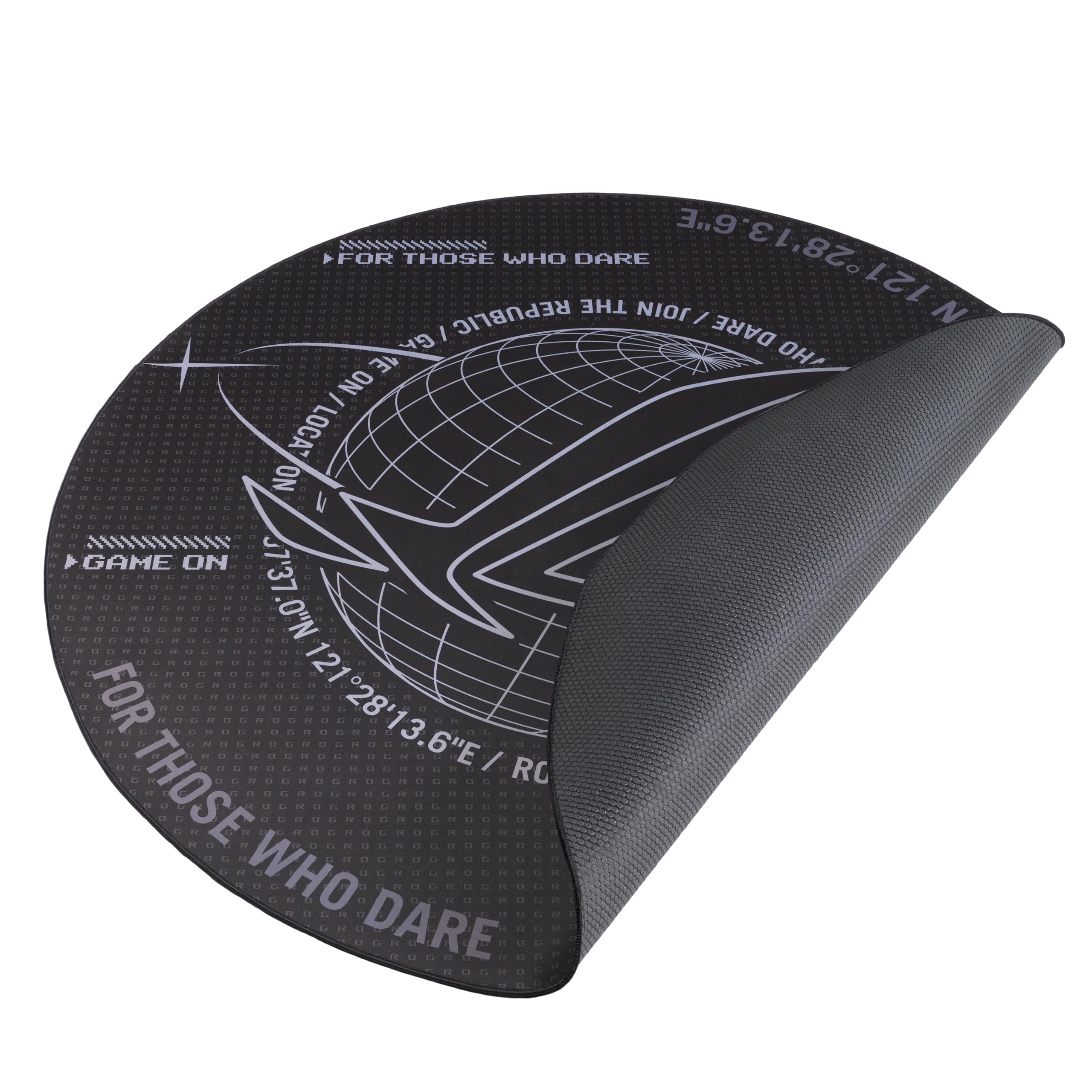 ASUS ROG COSMIC MAT, Tappeto a Tema Spaziale, Nero | Ideale per postazioni da Gaming, Tessuto Jersey Facile da Pulire, Base Antiscivolo Ammortizzante