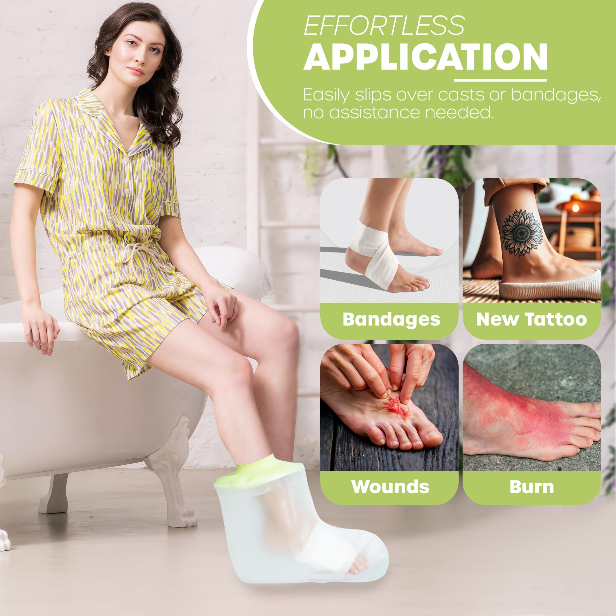 CASTGUARD Premium Silicone Waterproof Shower & Bath Protector (Adult Foot) - Image 2