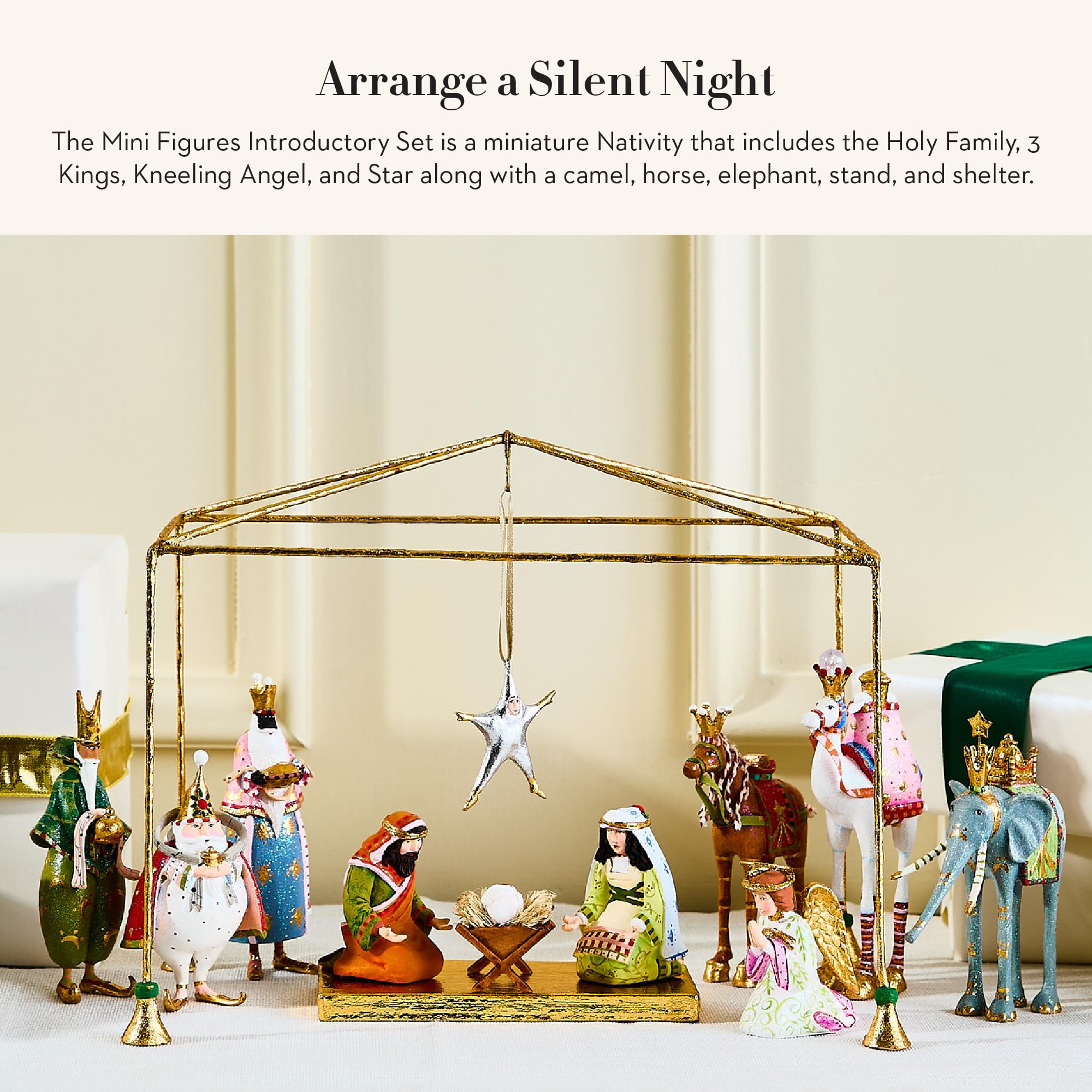 MACKENZIE-CHILDS Patience Brewster Nativity Figurine, Christmas Nativity Home Decor, Mini Figures Introductory Set