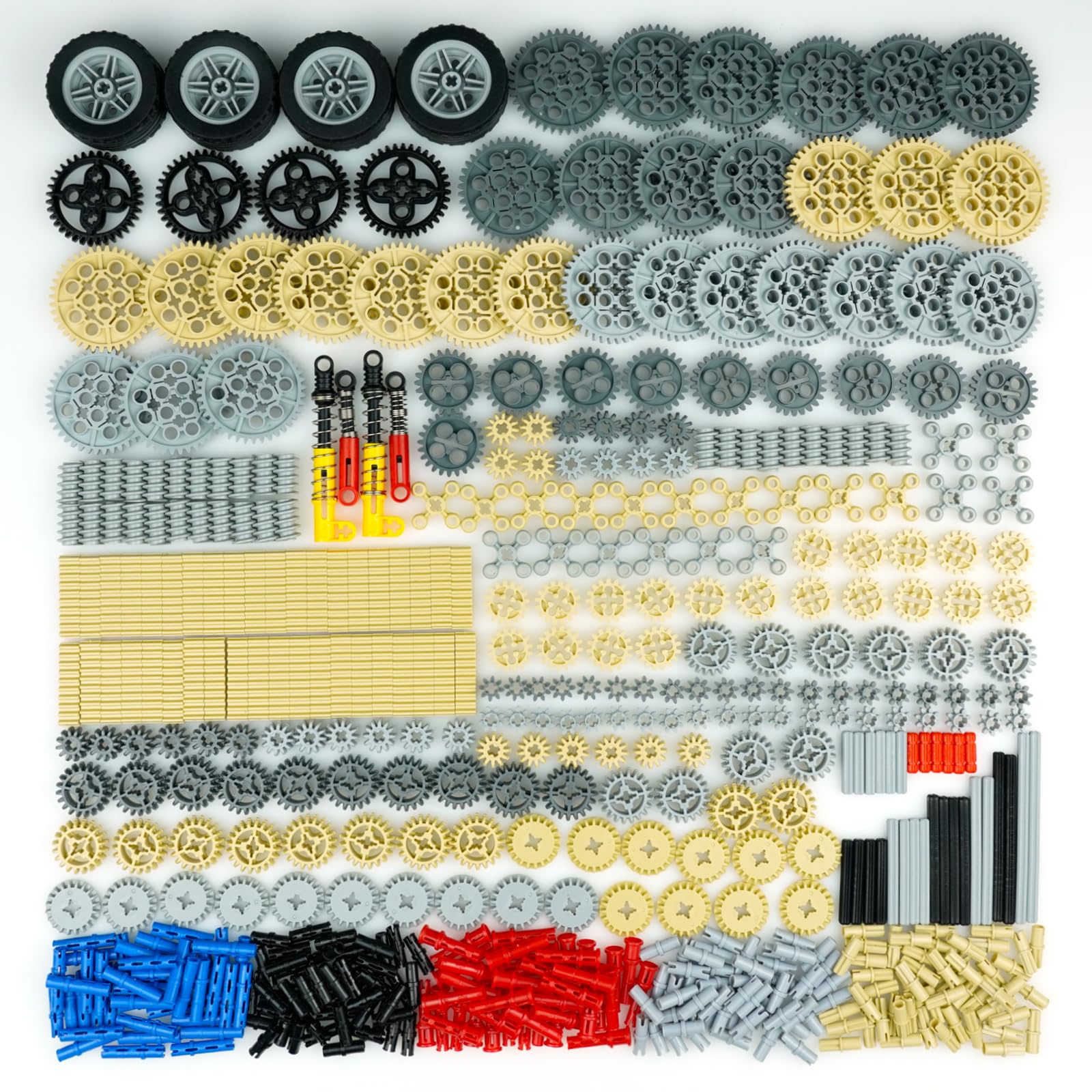 Gears Pins Axles Set Compatible with Technical Parts,Power Function Builidng Block Cars Train Bricks Accessories Speed Technical Parts Pieces