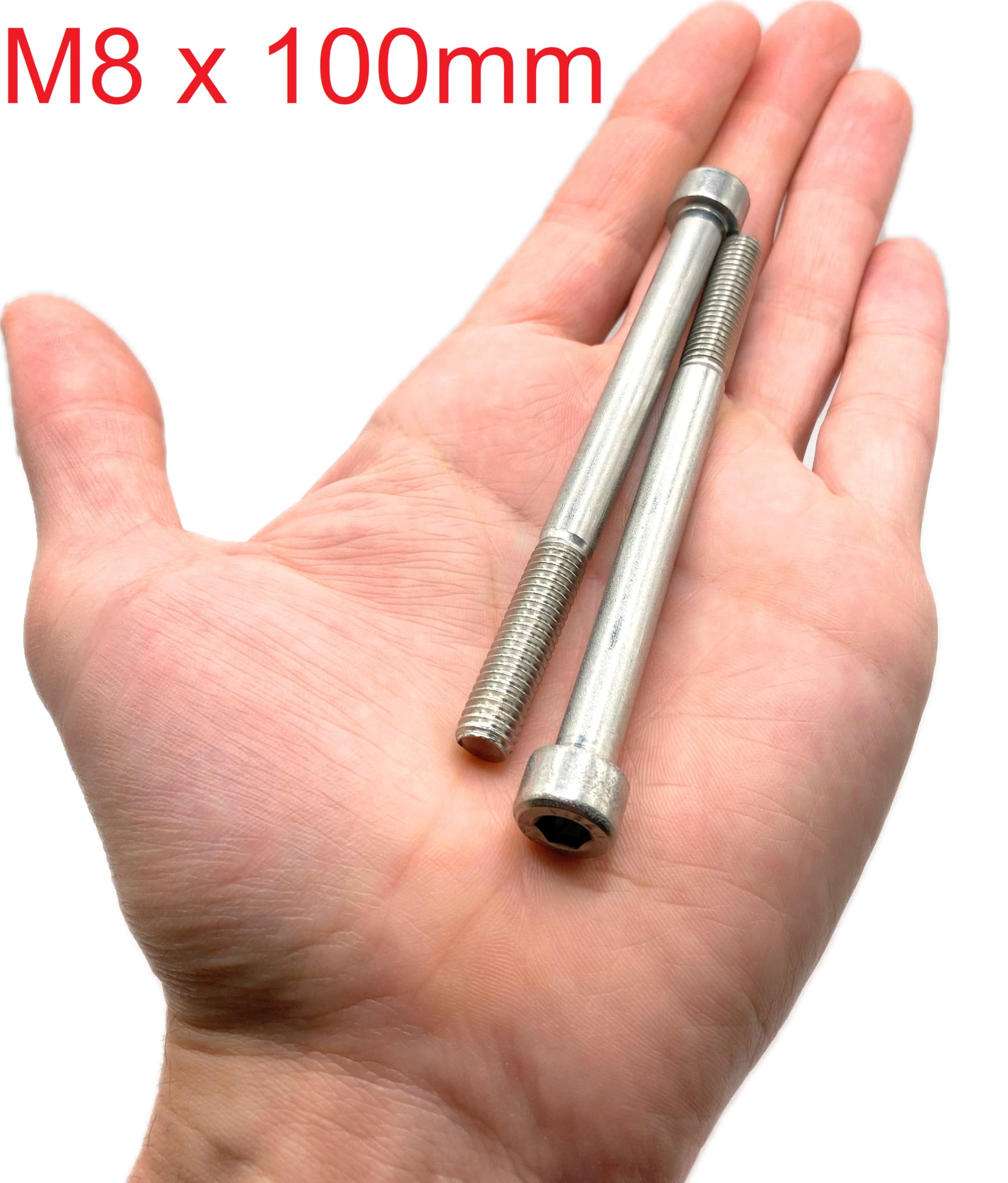Screws Stainless Steel M8 x 100 mm Cylinder Head BTR Diameter 8 x 100 mm, A2 stainless steel, M8 x 100mm - Image 2