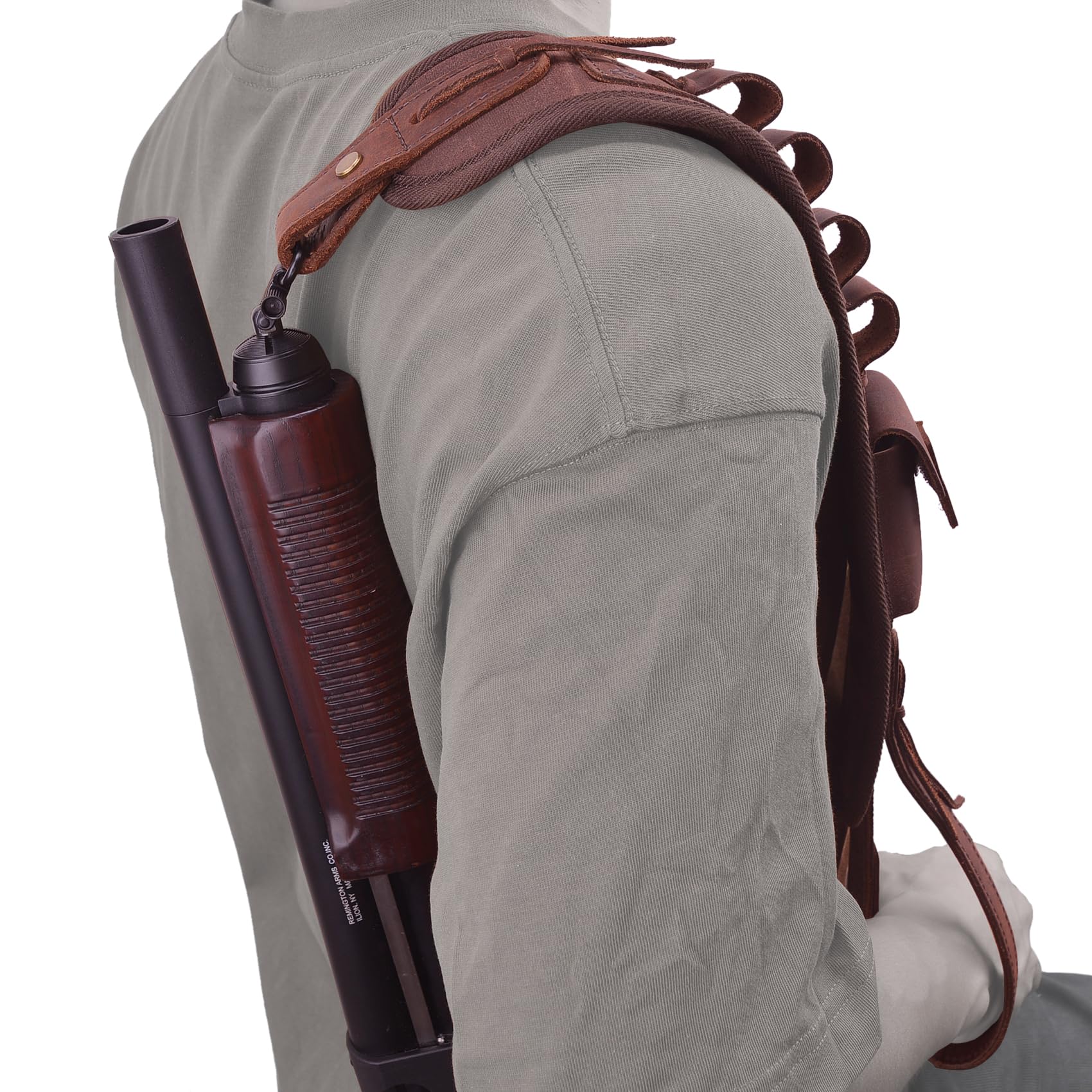 Tas Trost Leder-Rückstoßpolster mit Schalenhalterung für .308 .30-30 .30-06 .45-70 .357 .22lr 12GA 16GA