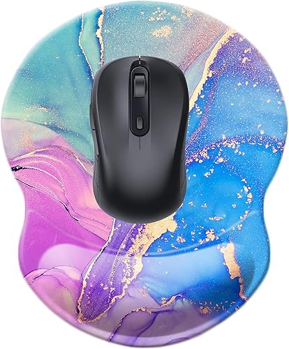 Miniatura 98 de Alfombrilla para mouse con soporte de muñeca, almohadilla antideslizante para mouse para oficina, computadora, laptop y Mac, cómoda y ligera