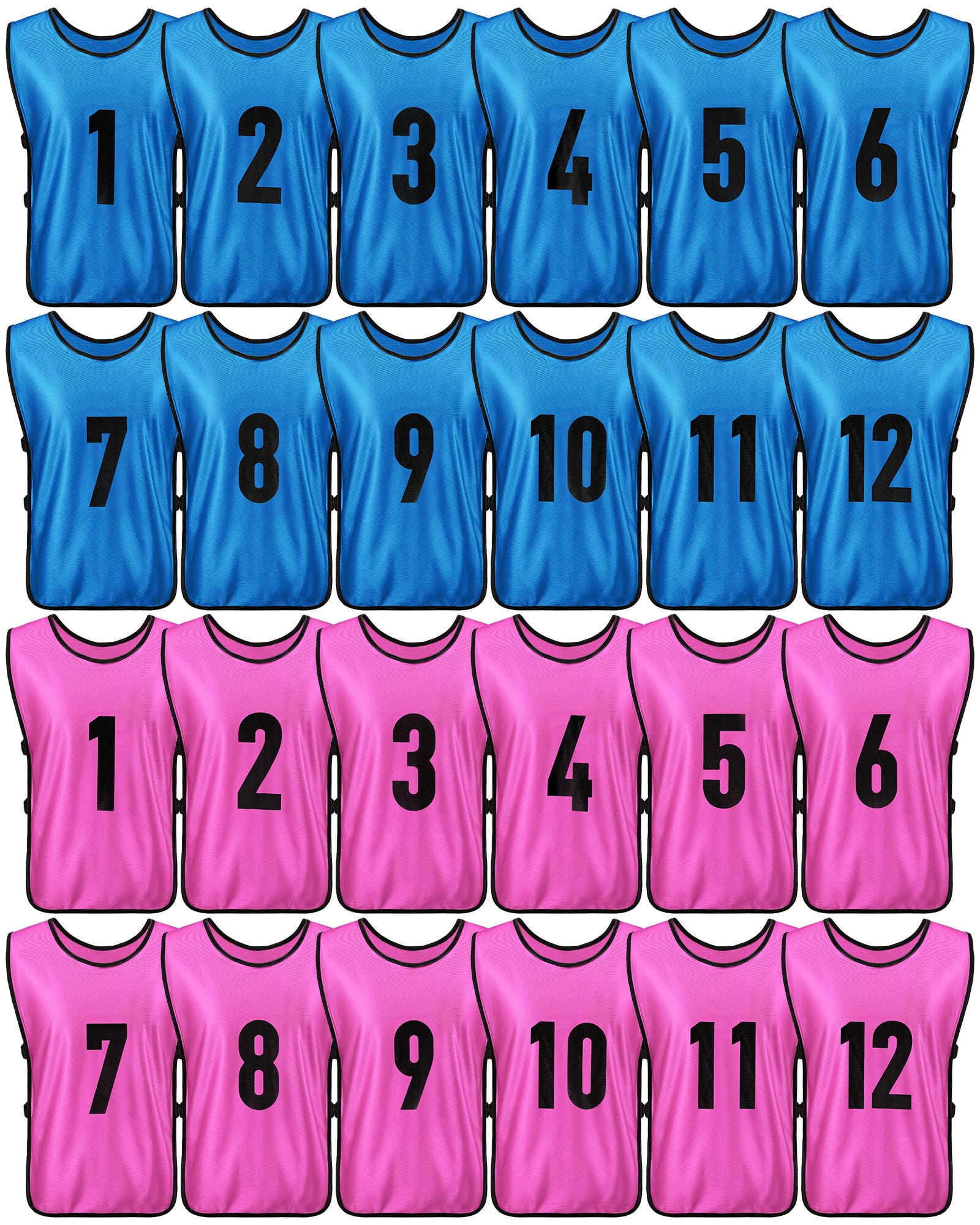 Yahenda 24 Pcs Soccer Pinnies Numbered Vests Adult