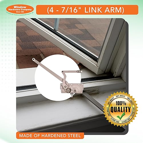 Miniatura 2 de EntryGard - Manivela de ventana de 4-716 pulgadas 20810  Serie N 15 de doble brazo  Reemplazo de manivela de ventana  E-Gard, mano izquierda