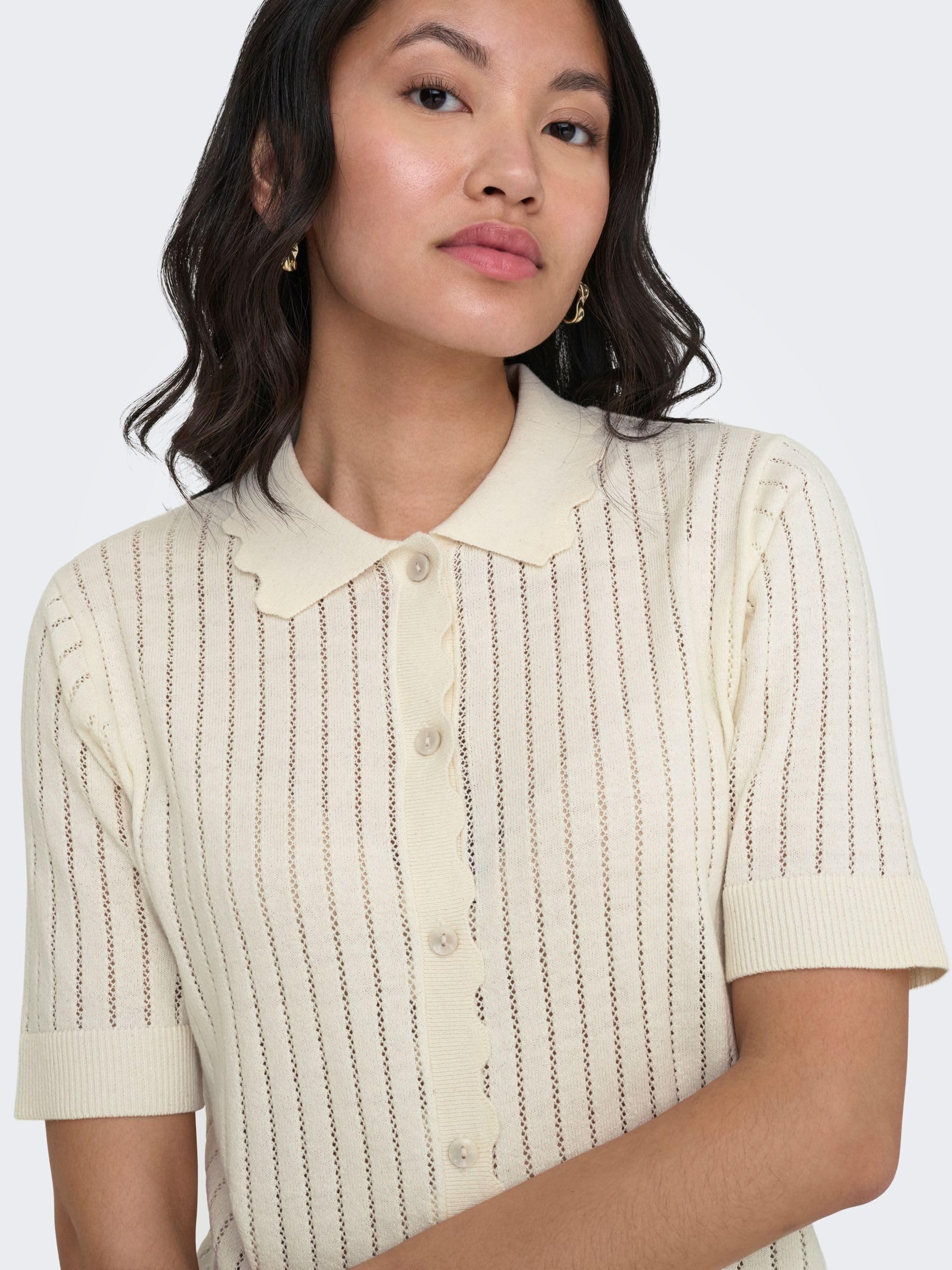 ONLY Onlelma Polo S/S Cardigan Knt Noos Cardigan a Maniche Corte per l'uso Quotidiano Donna (Pacco da 1)