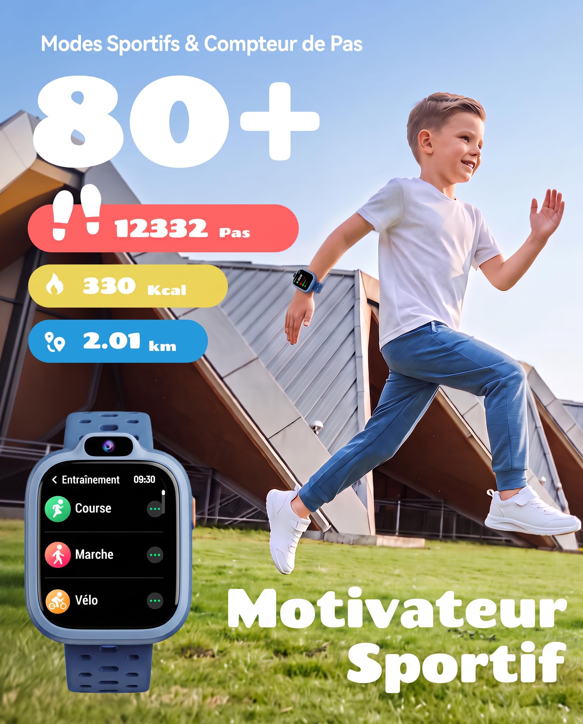 BIGGERFIVE Montre Enfant Connectée ou Non, Smartwatch Garçons Filles 3-14