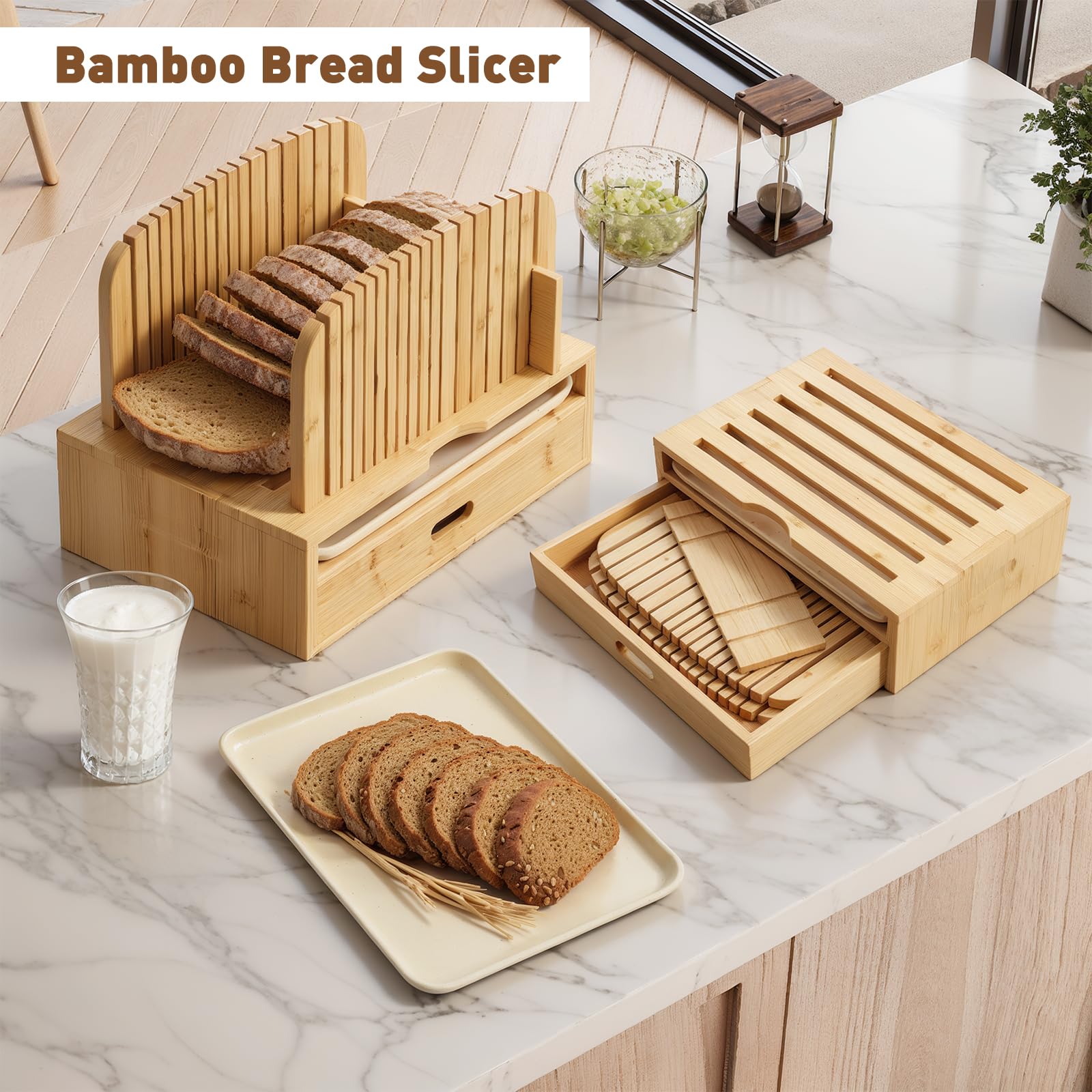 Bamboo Bread Slicer - Perfect Slices! -6