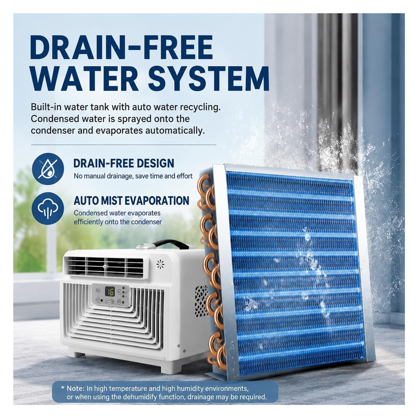 Aire Acondicionado Portátil Para Camping de 3400 Btu, Unidad de Aire Acondicionado Pequeña y Silenciosa 4 en 1 con 300 W de Baja Potencia, Aire Acondicionado Sin Ventanas Para Tienda de Campaña, Rv