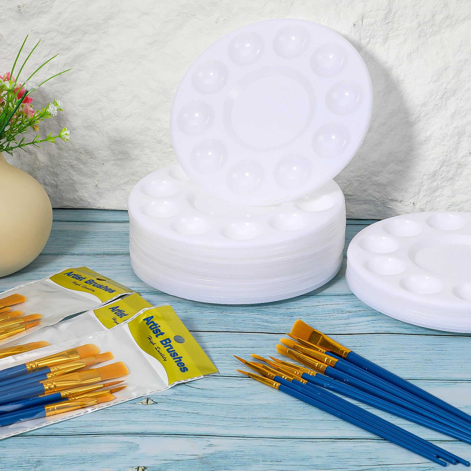 Pinsel-Set mit 270 Stück, 24 Stück mit 240 Pinseln, 30 Farbschalen, wertvolle Pinsel- und Paletten-Set, Acrylfarben-Pinsel-Sets für Öl- und Aquarellmalerei