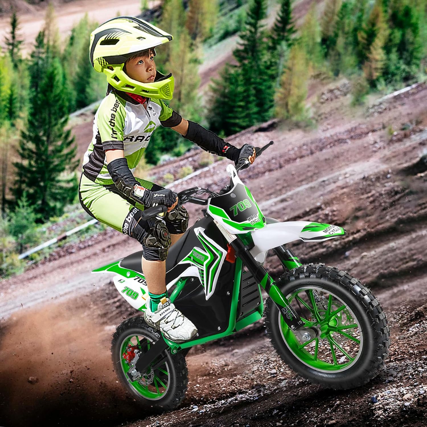 36V 350W Electric Dirt Bike, Fast Speed Electric Motorcycle - Up to16MPH & 18.5 Miles Long-Range, 3-Speed Modes Motorcycle for Kids