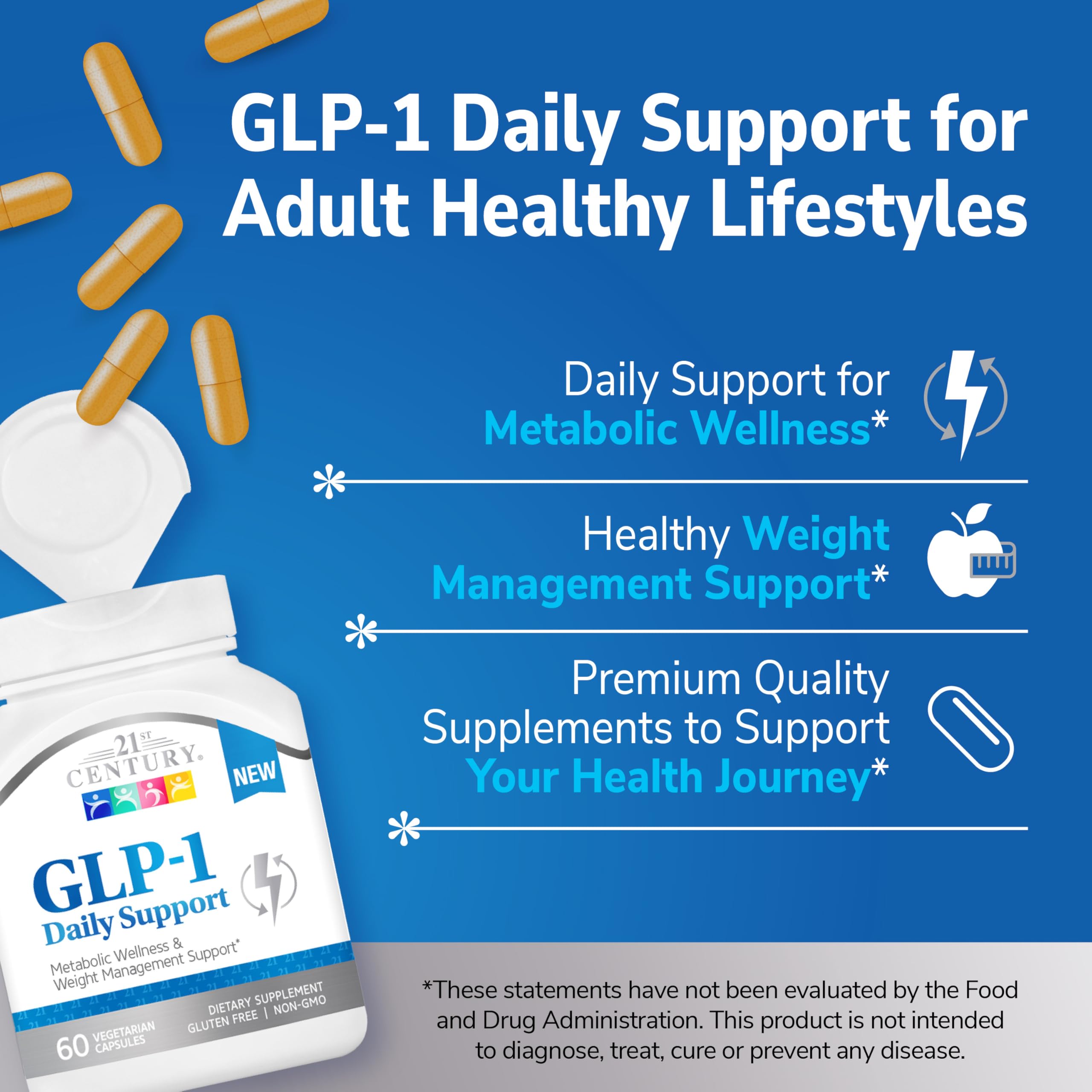 21st century glp 1 daily support Amazon.com: 21st Century GLP-1 Daily Support Supplement (60 Count), Weight  Management, Exercise, & Daily Metabolism Health Support, Vegetarian  Capsules with Turmeric, Barberry, & Green Tea Extract, Gluten-Free : Health  & Household