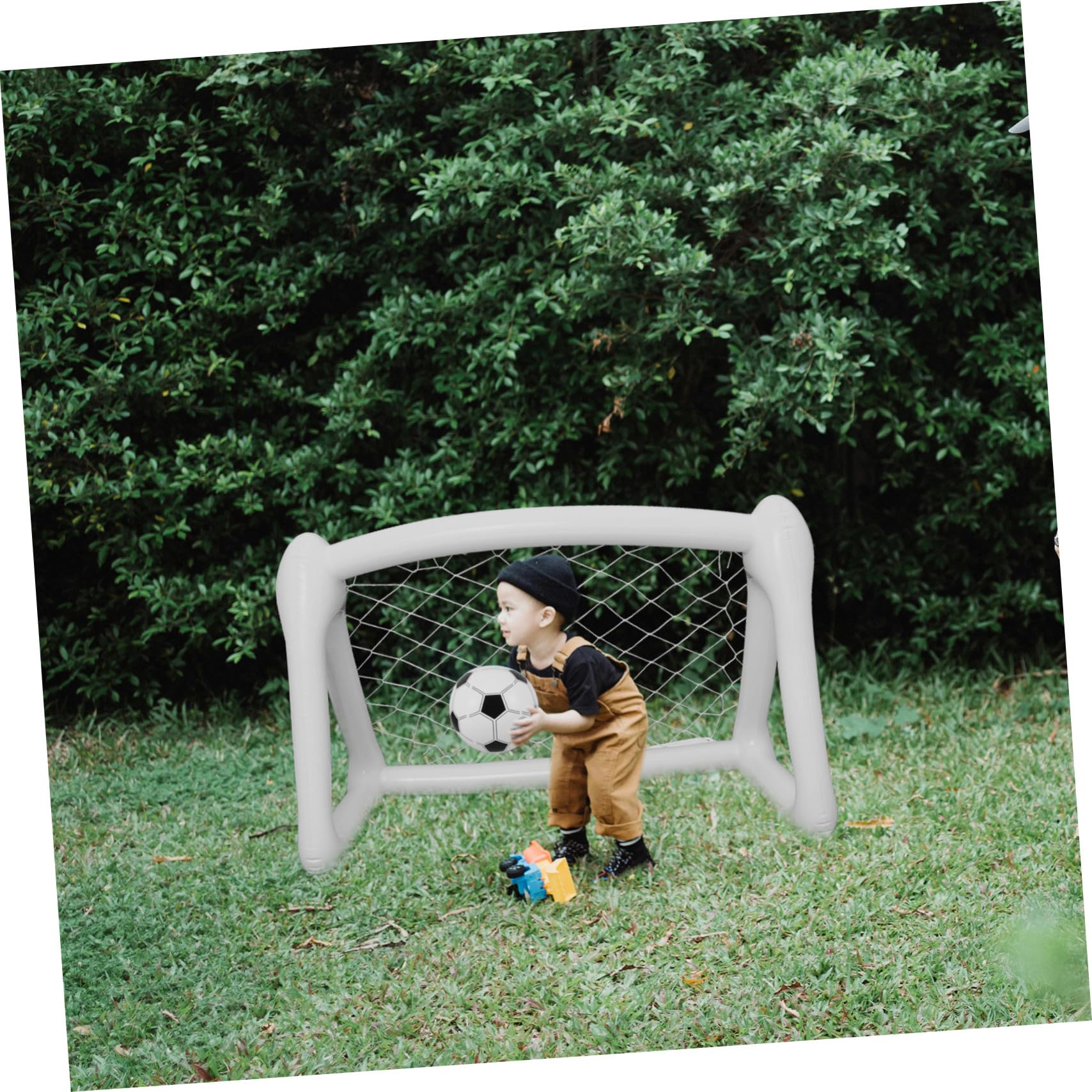 WOONEKY Portería de Fútbol Inflable Plegable para Portátil sin Herramientas para Entrenamiento Aire Jardín