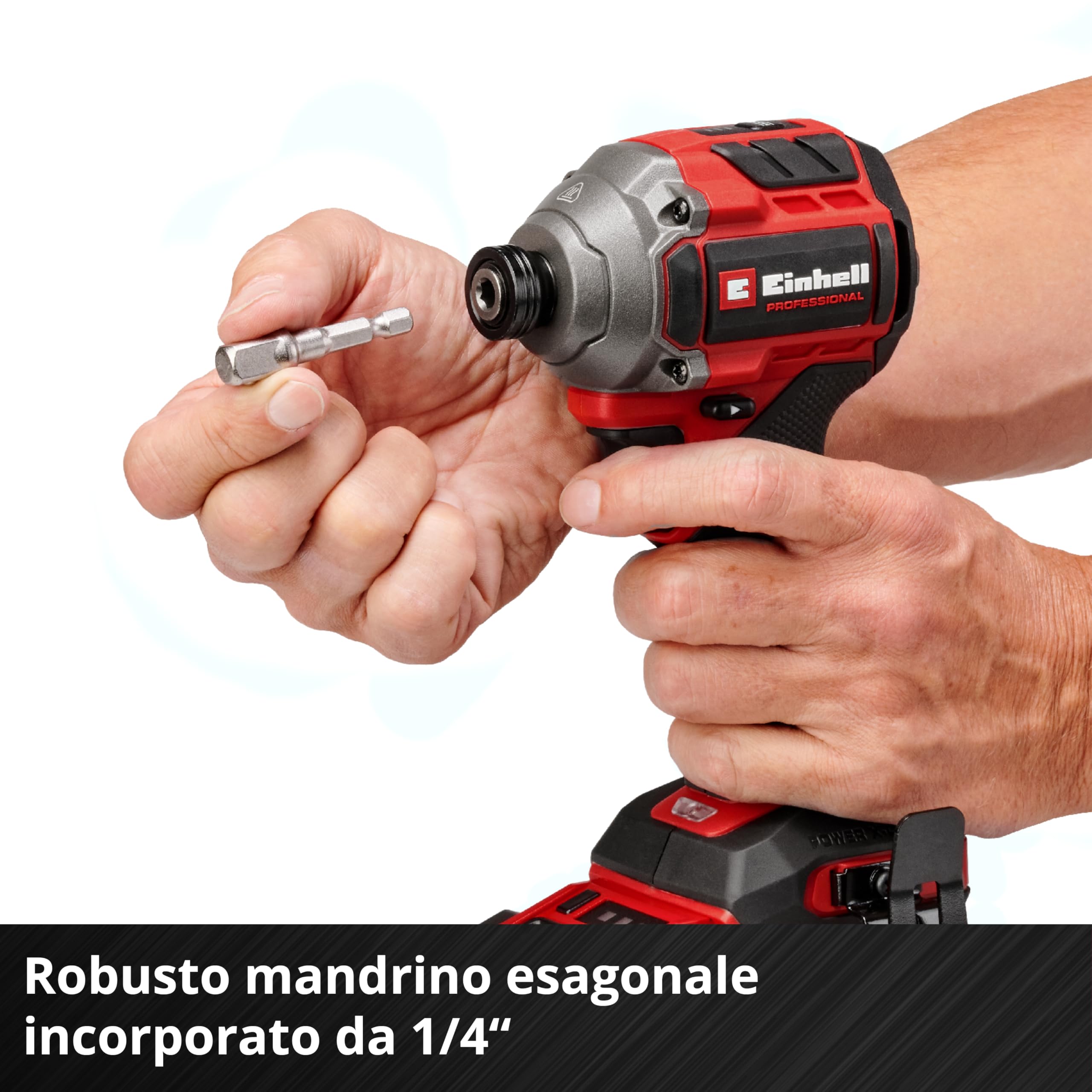 Trapano a percussione a batteria Einhell Professional TP-CI 18/250-C Li BL-Solo Power X-Change (18 V, 250 Nm, Brushless, mandrino esagonale, luce LED, batteria esclusa)