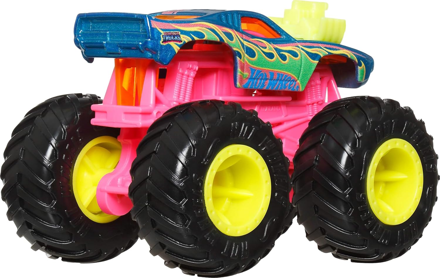 Hot Wheels Monster Trucks, 1:64 Scale Monster Trucks Toy Trucks, Set of 4, Giant Wheels, Favorite Characters and Cool Designs