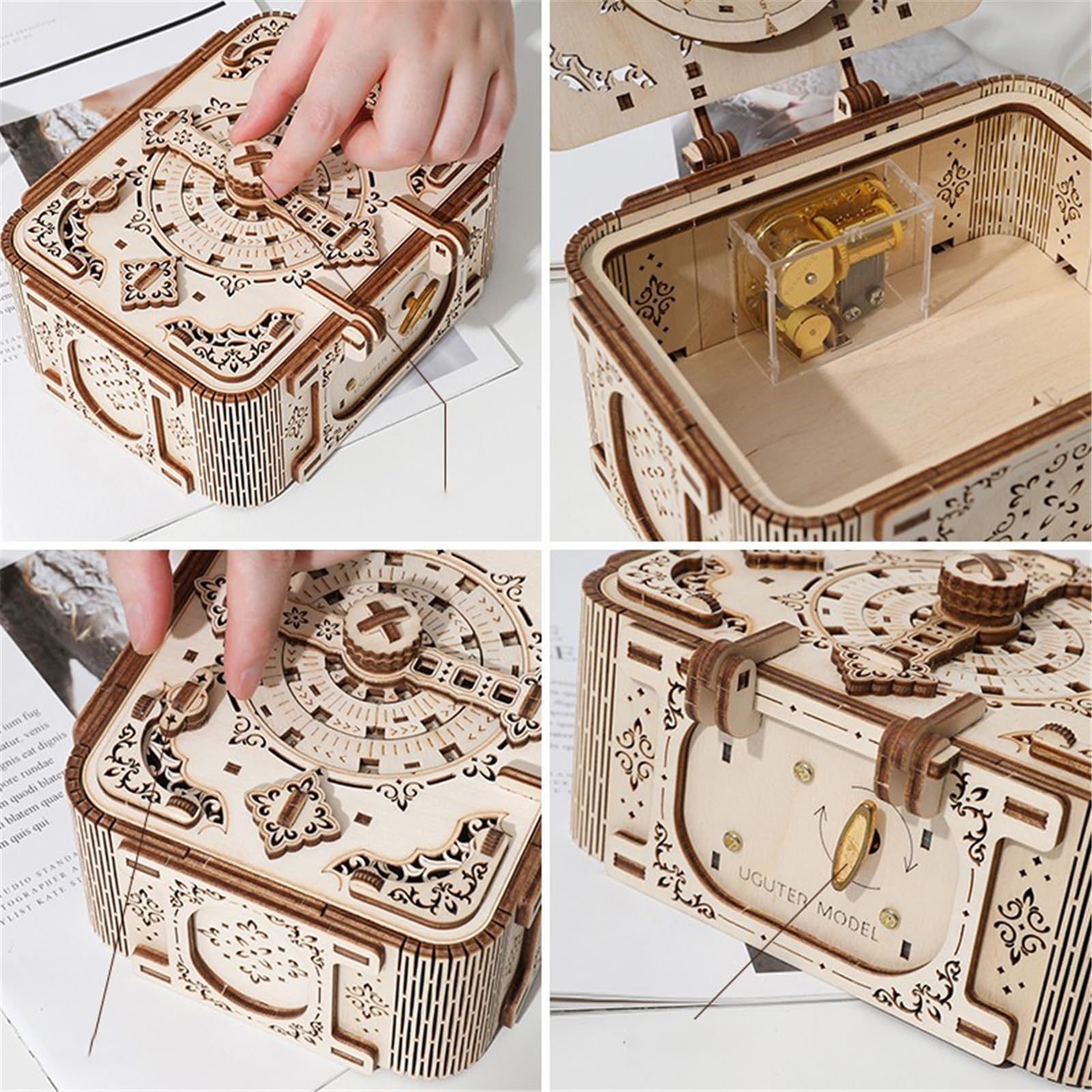 Regalo De Cumpleaños Ensamblado A Mano Caja De Código De Música De Ocho Tonos De Madera DIY Adultos Caja de música