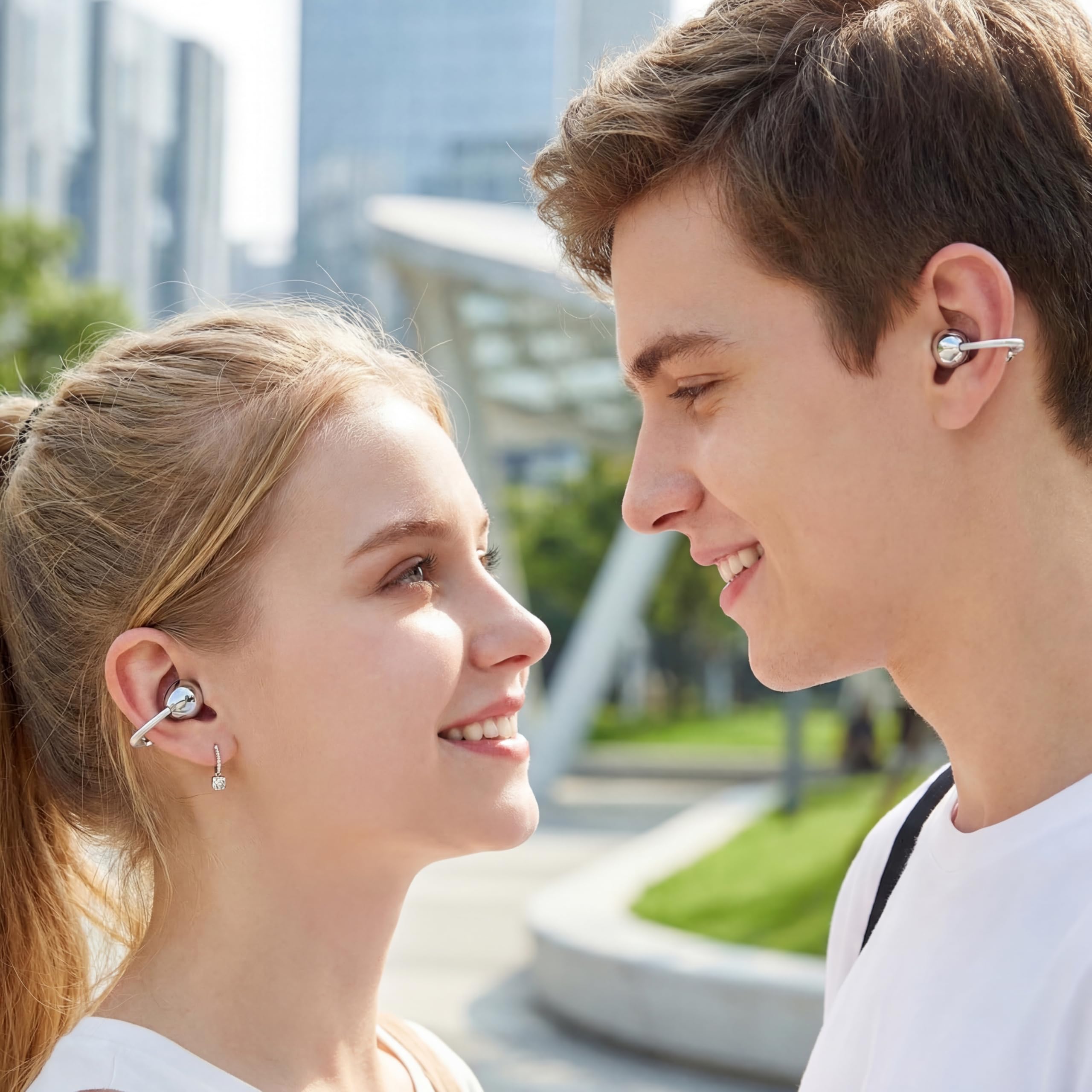 OHAANYY Dmooster D95 Cuffie clip-on Open-Ear Bluetooth 6.0 Sport | Auricolari senza fili con traduzione AI in 68 lingue, batteria 20h, impermeabili IPX6, mini auricolari