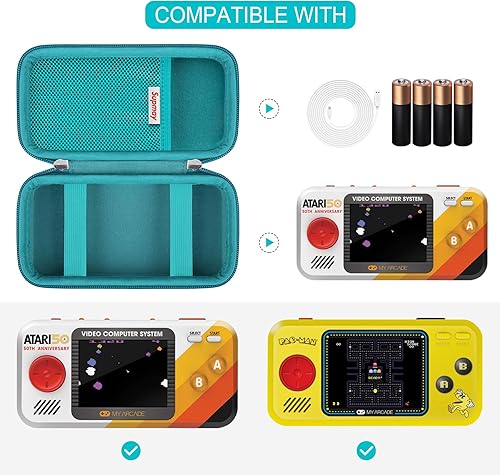 Miniatura 2 de Supmay Funda de viaje rígida para My Arcade Atari Pocket Player Pro, sistema de videojuegos portátil, funda de protección de juegos de mano con