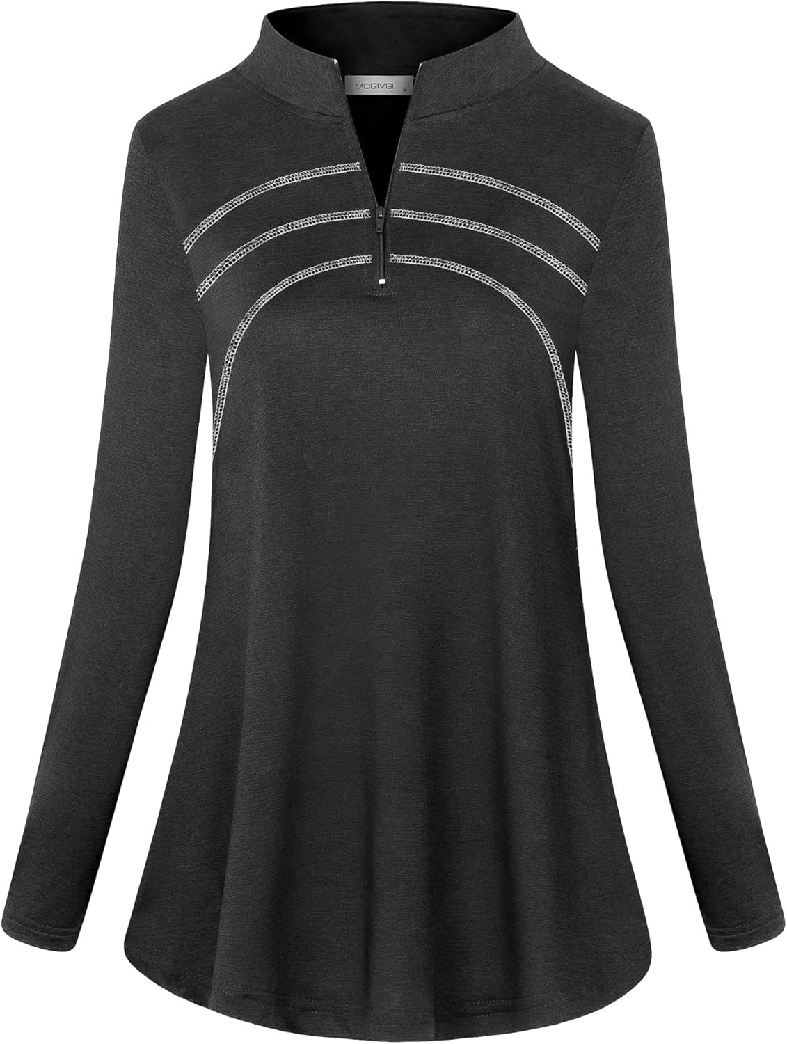 MOQIVGI Womens Long Sleeve Workout Tops Casual Sports Gym Yoga Running Half Zip Pullover