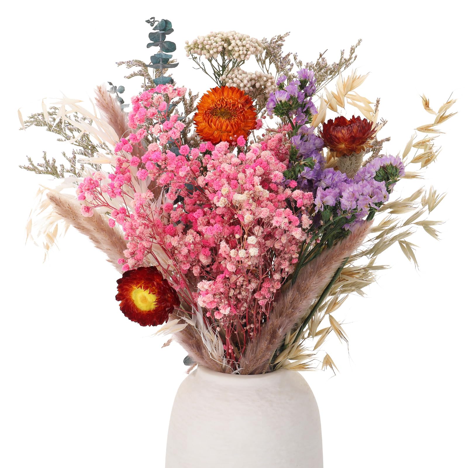 saerryor 30 Pcs Natural Dried Flowers?9 Kinds of Dried Flowers Set, Decorative Dried Flowers for DIY Dried Flower Bouquet, Vase Decoration(Pink)